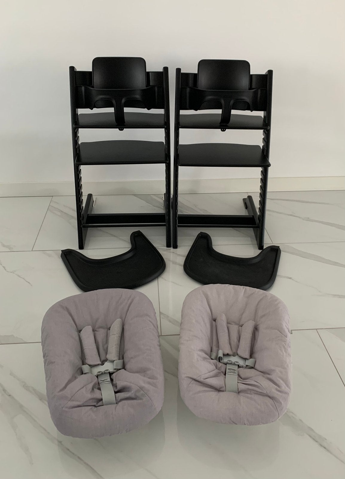 ALS NIEUW Stokke Zwart / Nieuw Model Newborn Set 2 STANDEN, Kinderen en Baby's, Kinderstoelen, Zo goed als nieuw, Meegroeistoel