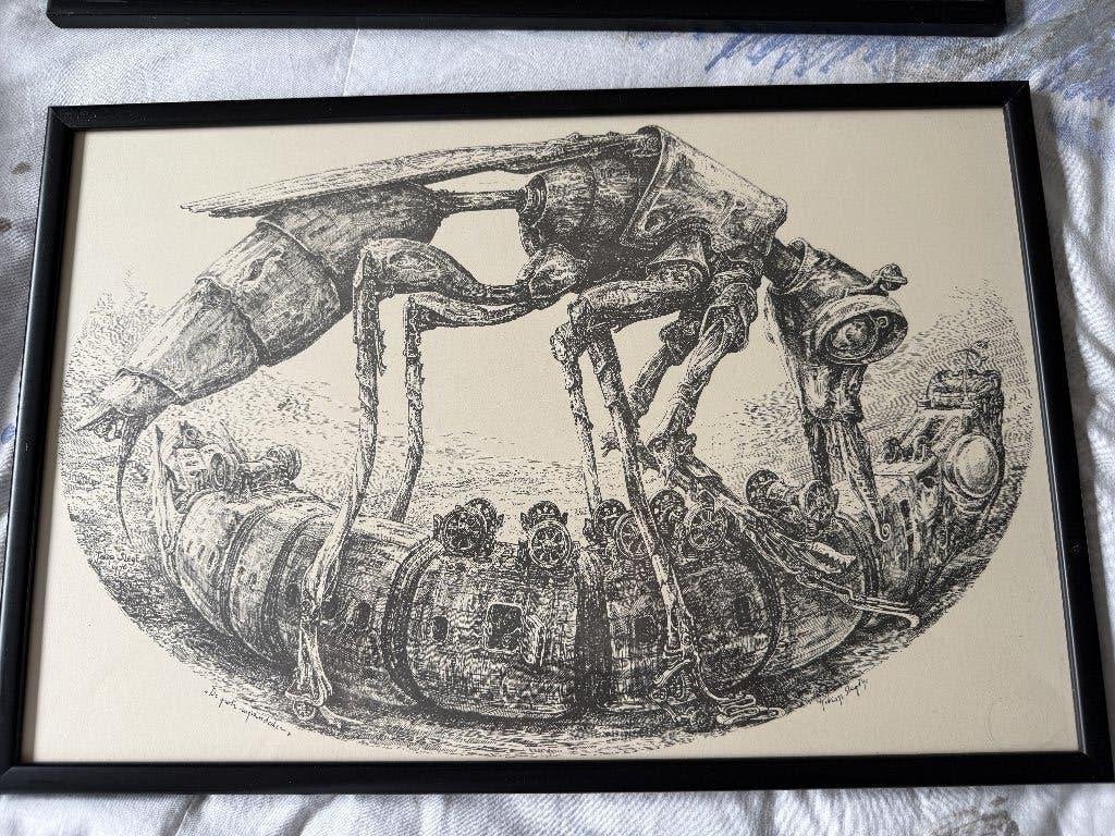 kunst, tekening Jakop Slegt, Antiek en Kunst, Kunst | Tekeningen en Foto's, Verzenden, Tekening, Ingelijst
