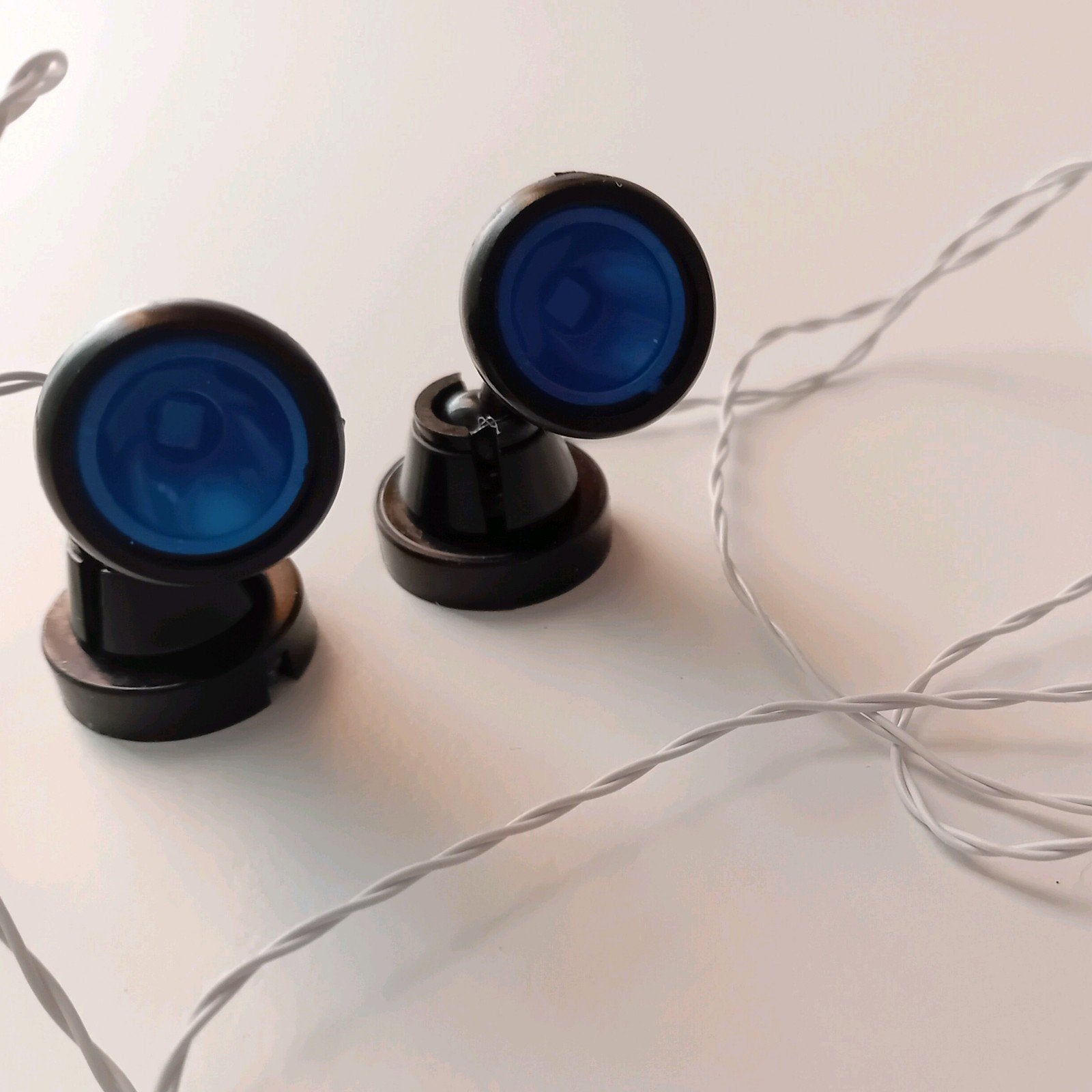 Lemax round spot light blue set of 2 voor Kerstdorp, Ophalen of Verzenden