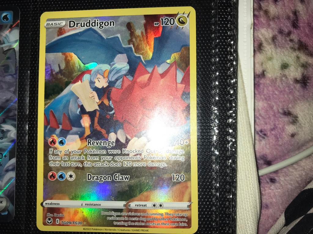 Pokémon kaart Druddigon TG09/TG30, Ophalen of Verzenden, Zo goed als nieuw, Losse kaart, Foil