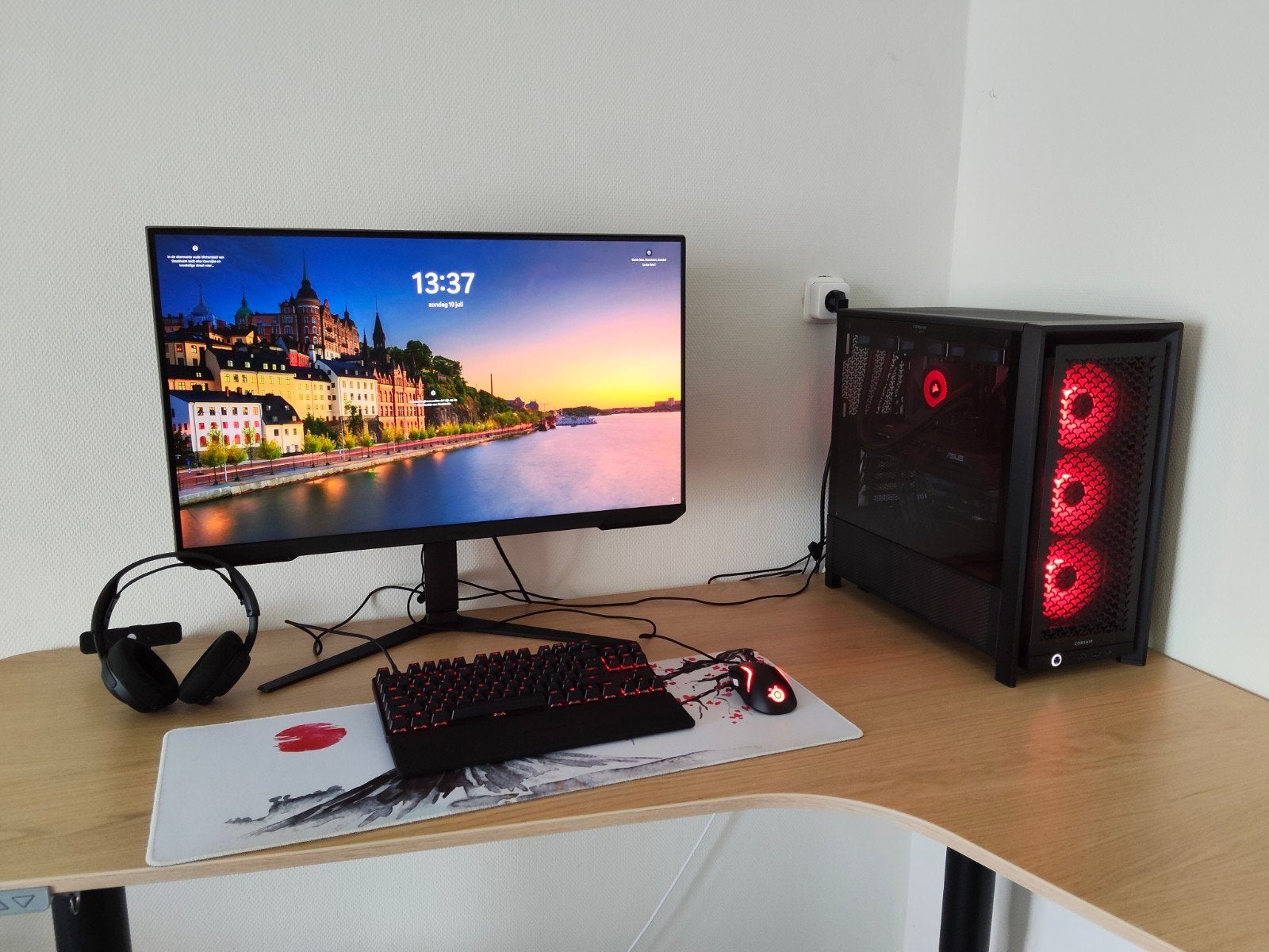 Complete PC Setup met Monitor, Toetsenbord en Muis en bureau, 32 GB, Onbekend, Zo goed als nieuw, AMD Ryzen 7