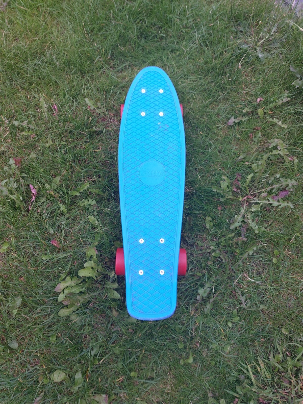 Blauw Penny Skateboard met rode wielen, Ophalen of Verzenden, Gebruikt, Skateboard