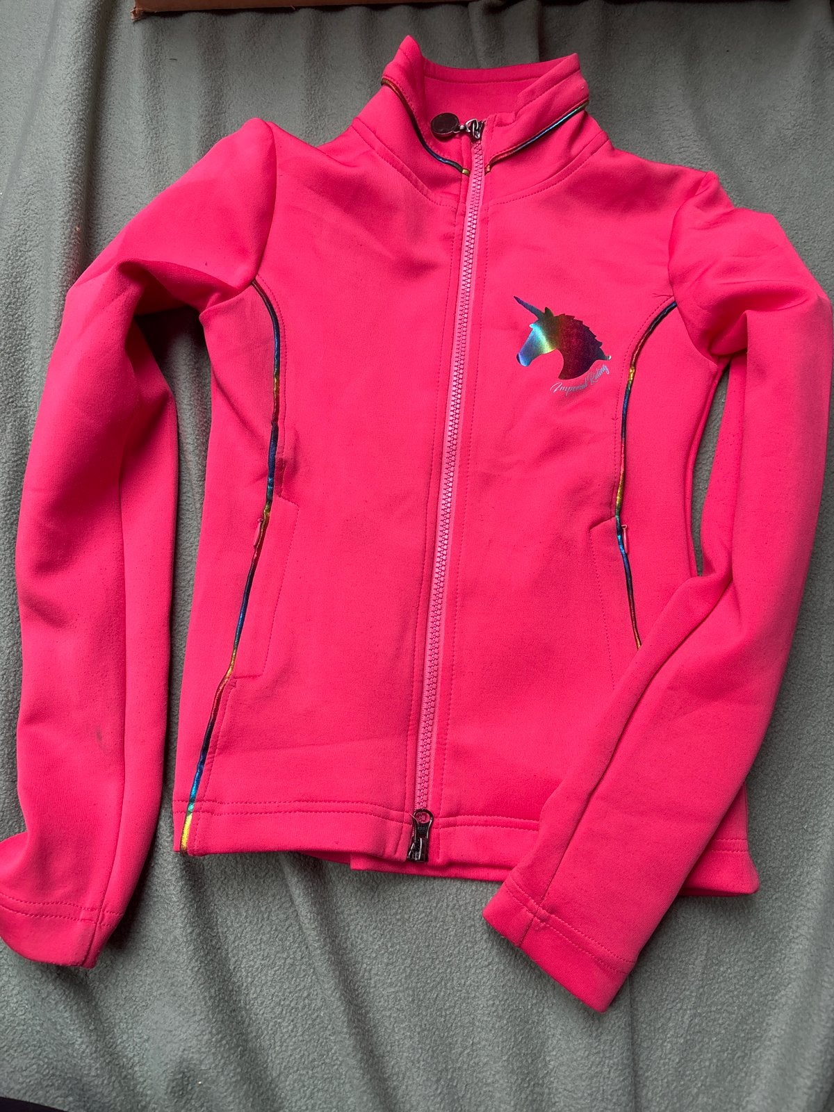 Roze Imperial Riding vest met eenhoorn maat 122/128, Ophalen, Gebruikt, Meisje, Trui of Vest