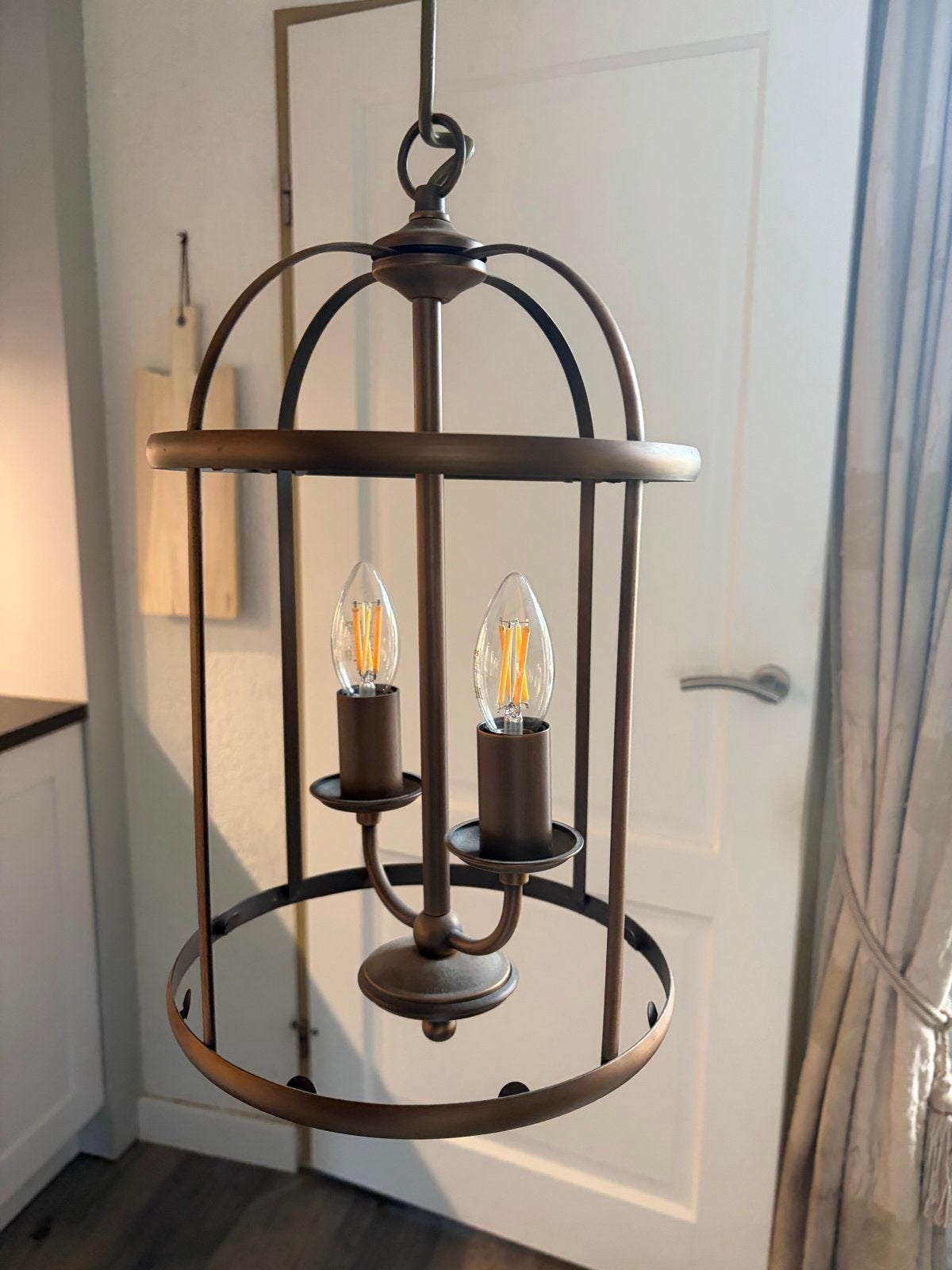 Steinhauer hanglamp koperkleurig, Ophalen of Verzenden, Gebruikt, Metaal, E14 (klein)