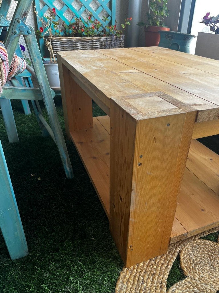Steigerhouten Salontafel 90x58.5x46cm, Gebruikt, 50 tot 100 cm, Steigerhout, Overige houtsoorten