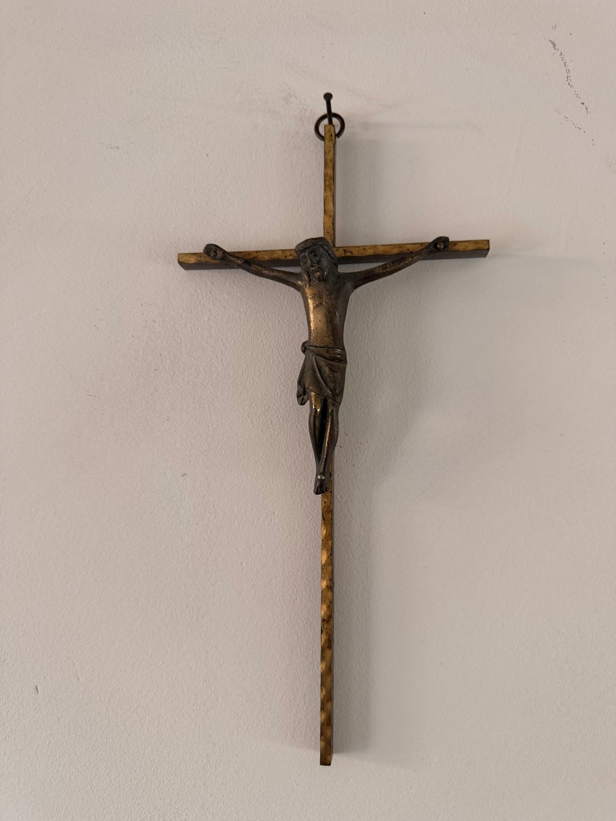 Antiek Bronzen Kruisbeeld - Jezus aan het Kruis, Ophalen of Verzenden