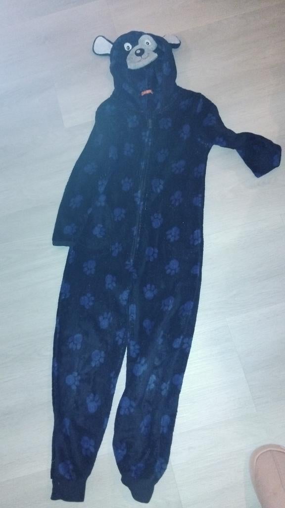 Onesie blauw met pootafdrukken maat 134, Ophalen of Verzenden, Jongen of Meisje