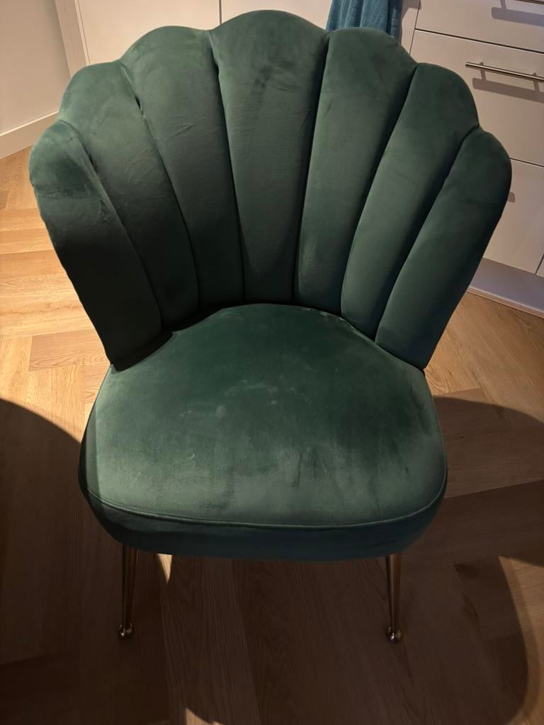 Eetkamerstoel Green Velvet 4X, Huis en Inrichting, Stoelen, Ophalen, Nieuw, Overige kleuren, Stof