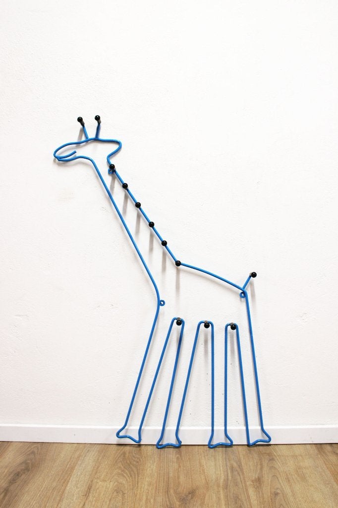 Blauwe vintage IKEA kapstok - giraf. Retro design, giraffe, O, O, Ikea, 100 tot 150 cm
