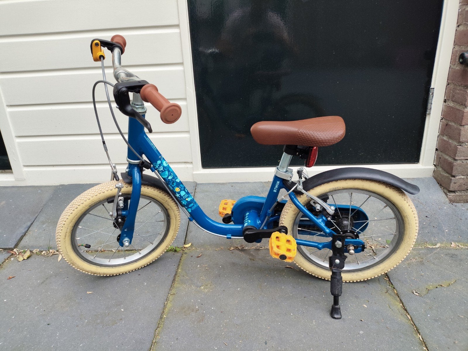 B'Twin 500 Ocean Kinderfiets 14 inch (ZGAN), Ophalen, Velgrem, B'Twin, Minder dan 16 inch