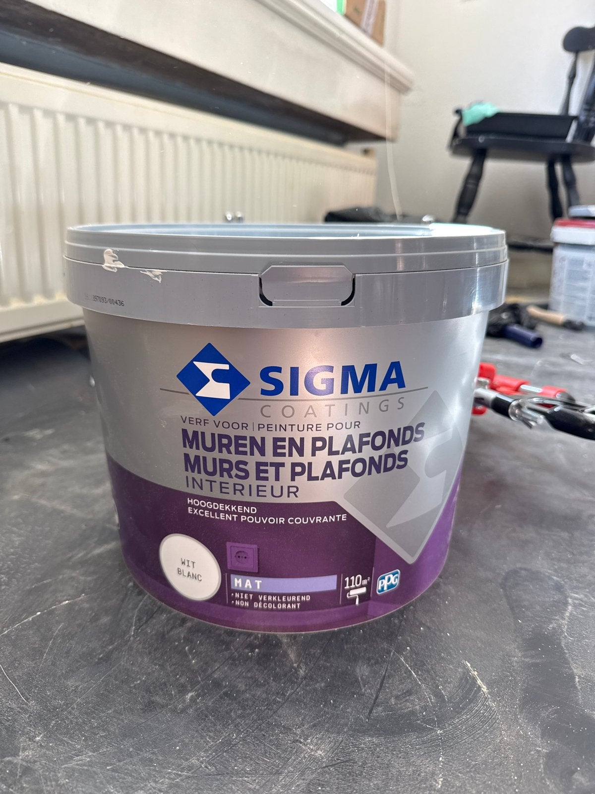 Sigma Coatings Verf voor Muren en Plafonds Interieur WIT, Ophalen, Zo goed als nieuw, Overige typen