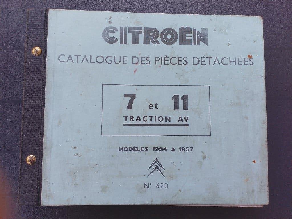 Originele Citroën Traction 7 en 11 Onderdelen Catalogus, Ophalen of Verzenden, Gelezen, Citroën
