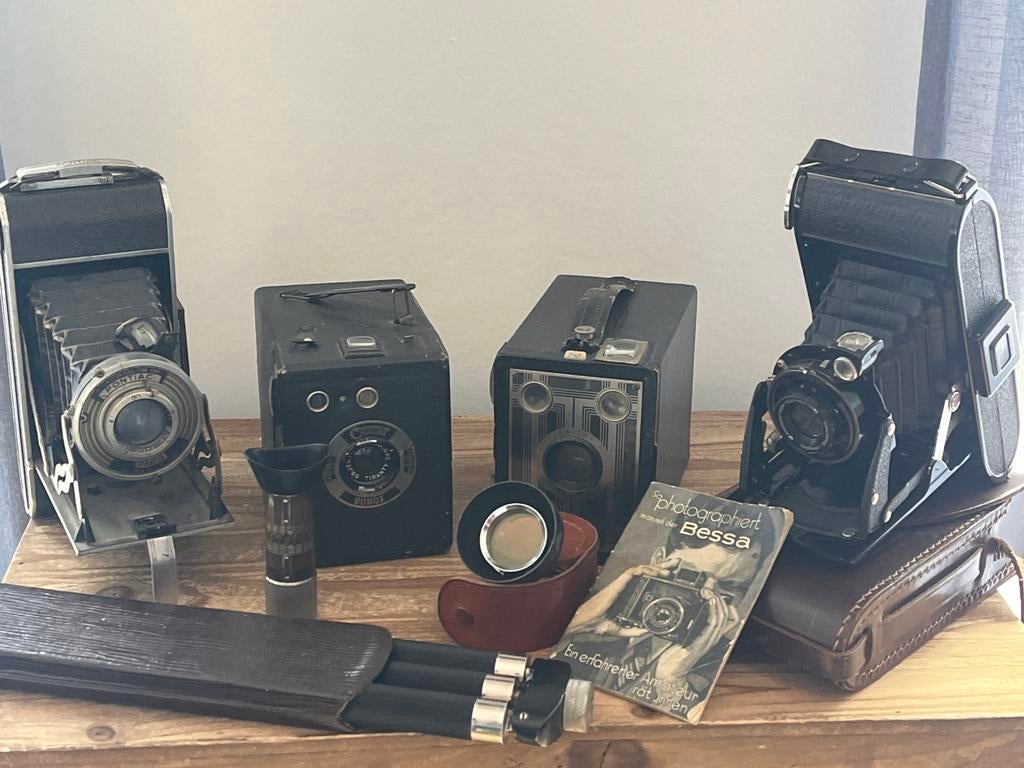 Oude camera's: Bessa, Coronet, Bobox, Brownie jr, Pontiac, Ophalen, Gebruikt, Compact, Overige Merken