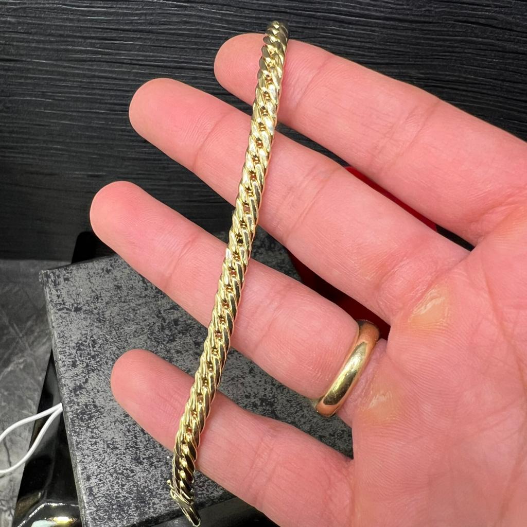 18 karaat gouden armband gourmet schakel, Ophalen of Verzenden, Zo goed als nieuw, Goud