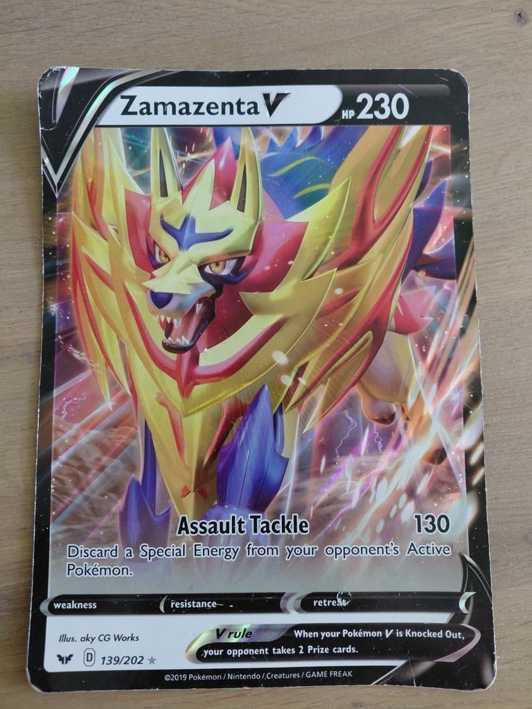 Zamazenta V Pokémon Kaart (139/202) - Beschadigd, Ophalen, Gebruikt, Losse kaart