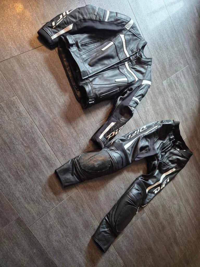 Difi Leren Motorpak - Jas en Broek, Motoren, Kleding | Motorkleding, Jas | leer, Heren, Tweedehands, Ophalen of Verzenden
