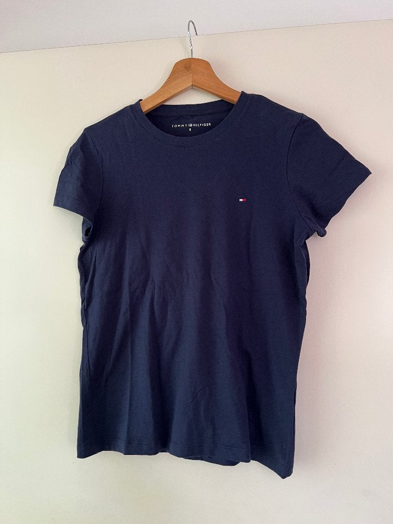Tommy Hilfiger T-shirt Navy Blauw Maat S | Origineel, Blauw, Tommy Hilfiger, Ophalen of Verzenden, Zo goed als nieuw