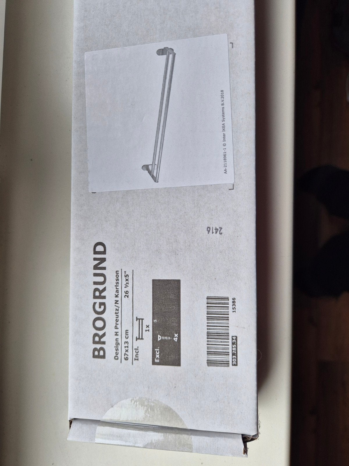 Ikea Brogrund handdoekstang, Ophalen, Nieuw
