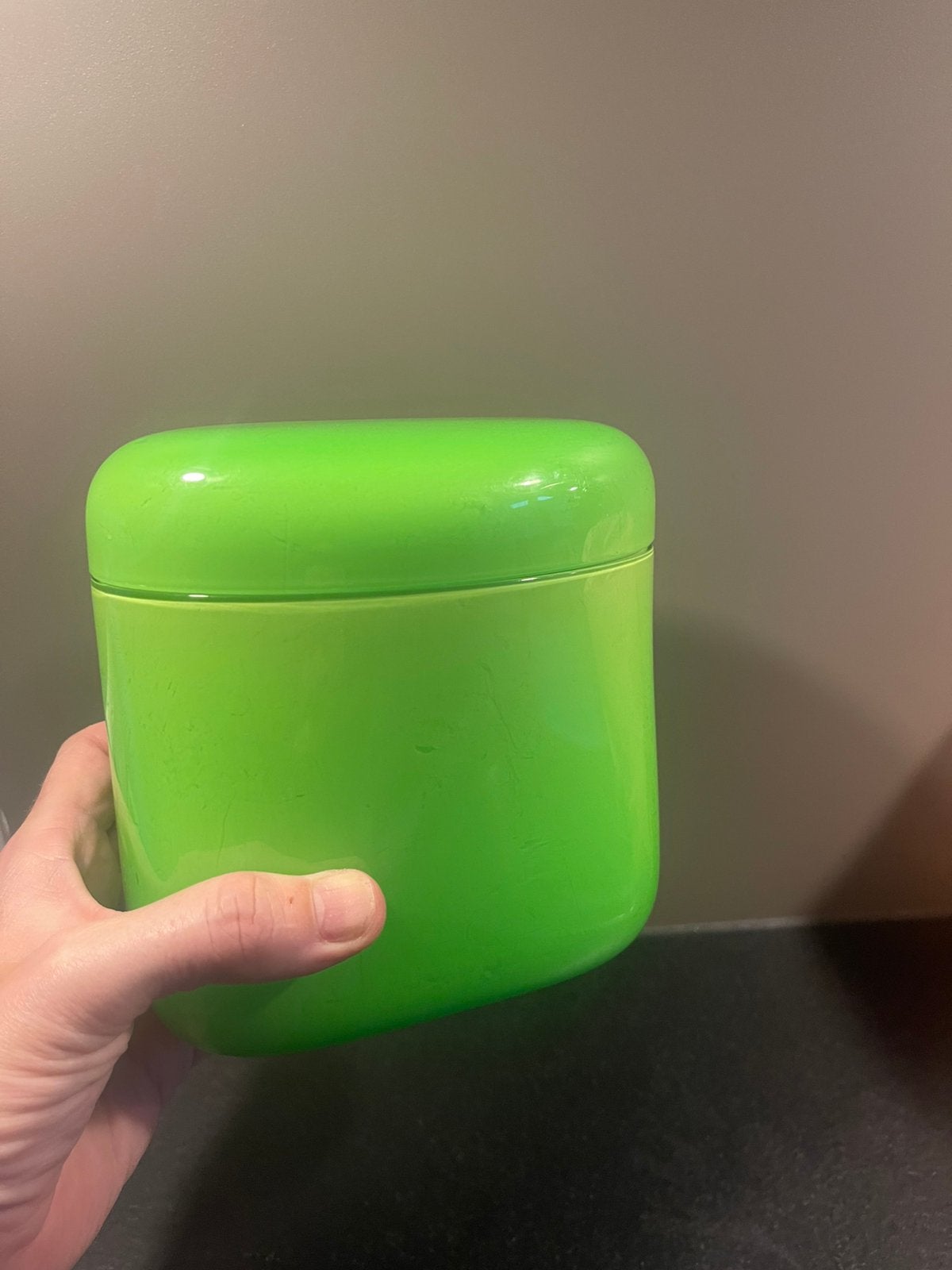 Guzzini Latina ovale voorraad bus bicolor groen wit vintage, Groen, Kunststof, Ophalen of Verzenden, Zo goed als nieuw