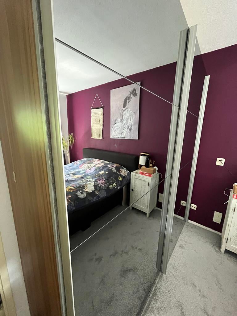 Grote kledingkast met schuif en spiegeldeuren - z.g.a.n., Huis en Inrichting, Kasten | Kledingkasten, Ophalen, Gebruikt, 200 cm of meer