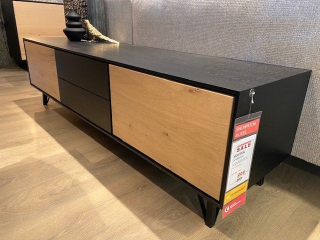 tv dressoir Montreal, Ophalen, 150 tot 200 cm, Minder dan 100 cm, Eikenhout