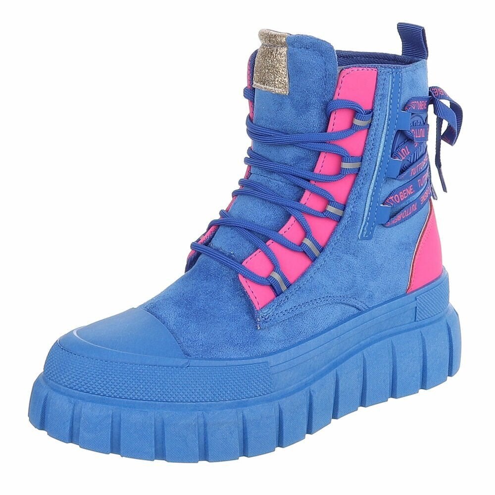 Dames veterboots laarzen blauw roze 36 37 38 39 40 41, Info@lunamex.com, Lunamex Trading, Blauw, Lage of Enkellaarzen