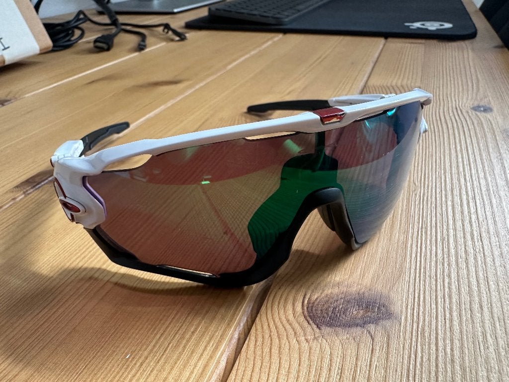 Oakley Jabreaker Prizm Jade, Gebruikt, Zonnebril, Wit, Ophalen of Verzenden