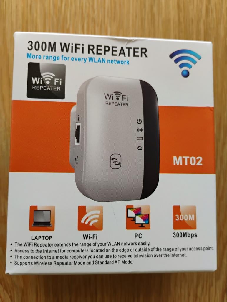 300M WiFi Repeater MT02 - Versterk je WLAN netwerk, Computers en Software, WiFi-versterkers, Nieuw, Ophalen of Verzenden