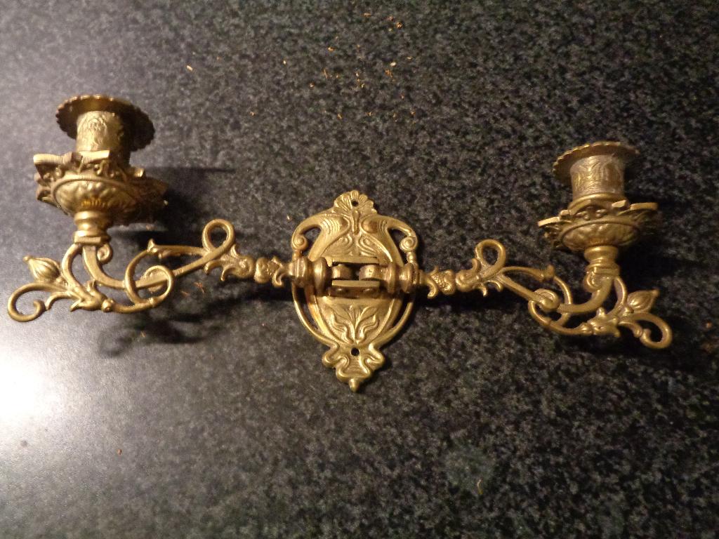art deco muur kandelaar dubbel, Antiek en Kunst, Ophalen of Verzenden, Koper