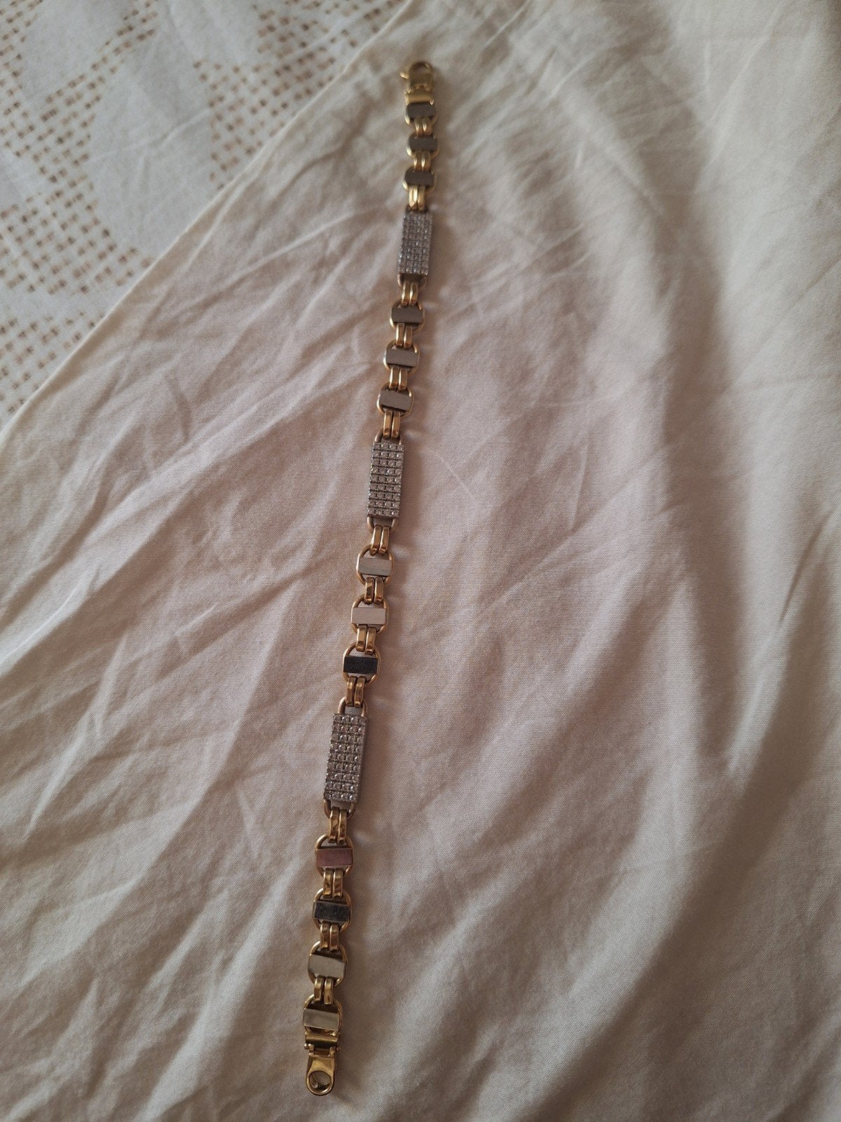 18 Karaat Gouden Armband met Zirkonia - 21 gram, Gebruikt, Goud, Goud, Ophalen