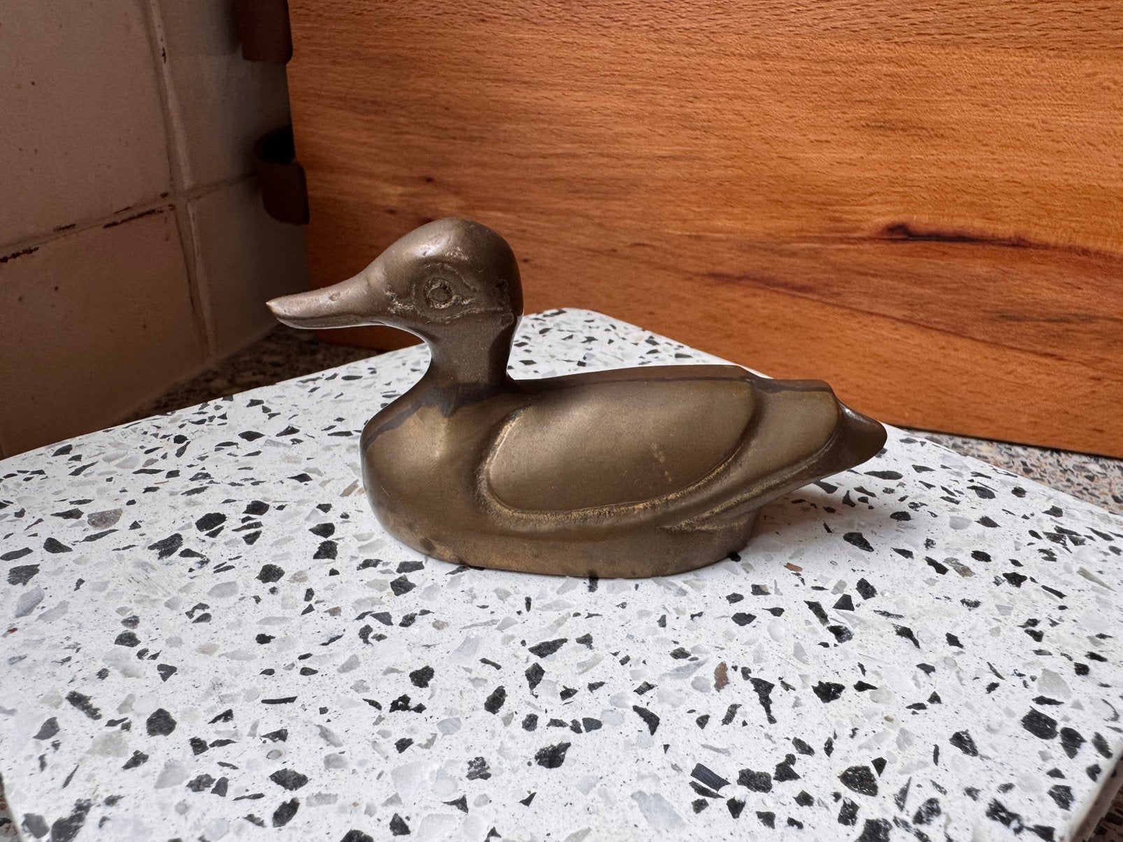 Vintage Boltze Bazar messing eendje, Ophalen of Verzenden, Brons