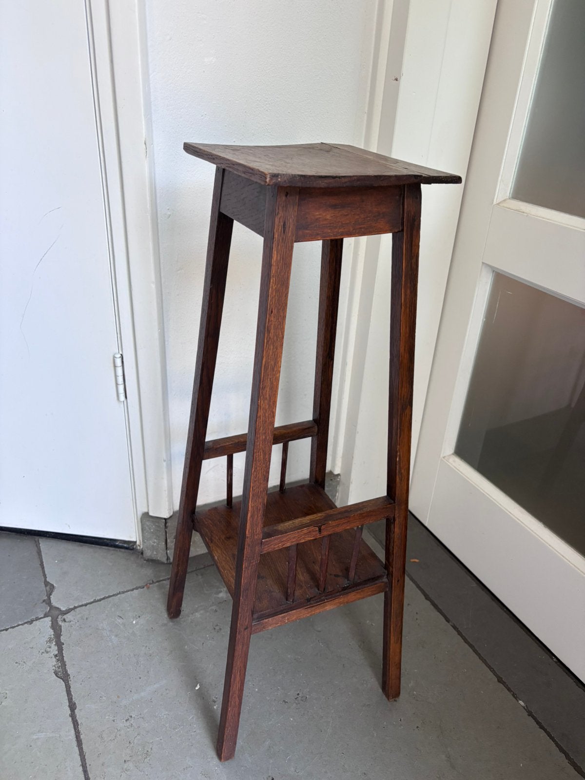 antiek eiken houten plantentafel piëdestal stijl Art Déco, Huis en Inrichting, Ophalen, Gebruikt, ., .