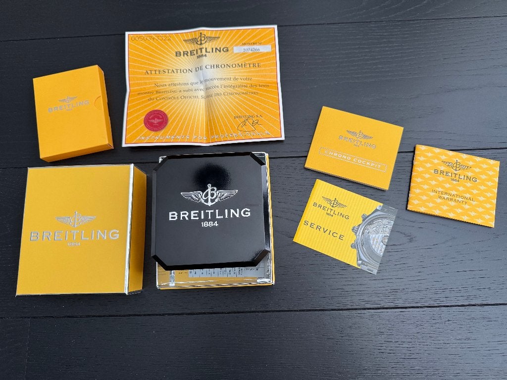 Breitling Chrono Cockpit, Sieraden, Tassen en Uiterlijk, Leer, Staal, Breitling, Polshorloge