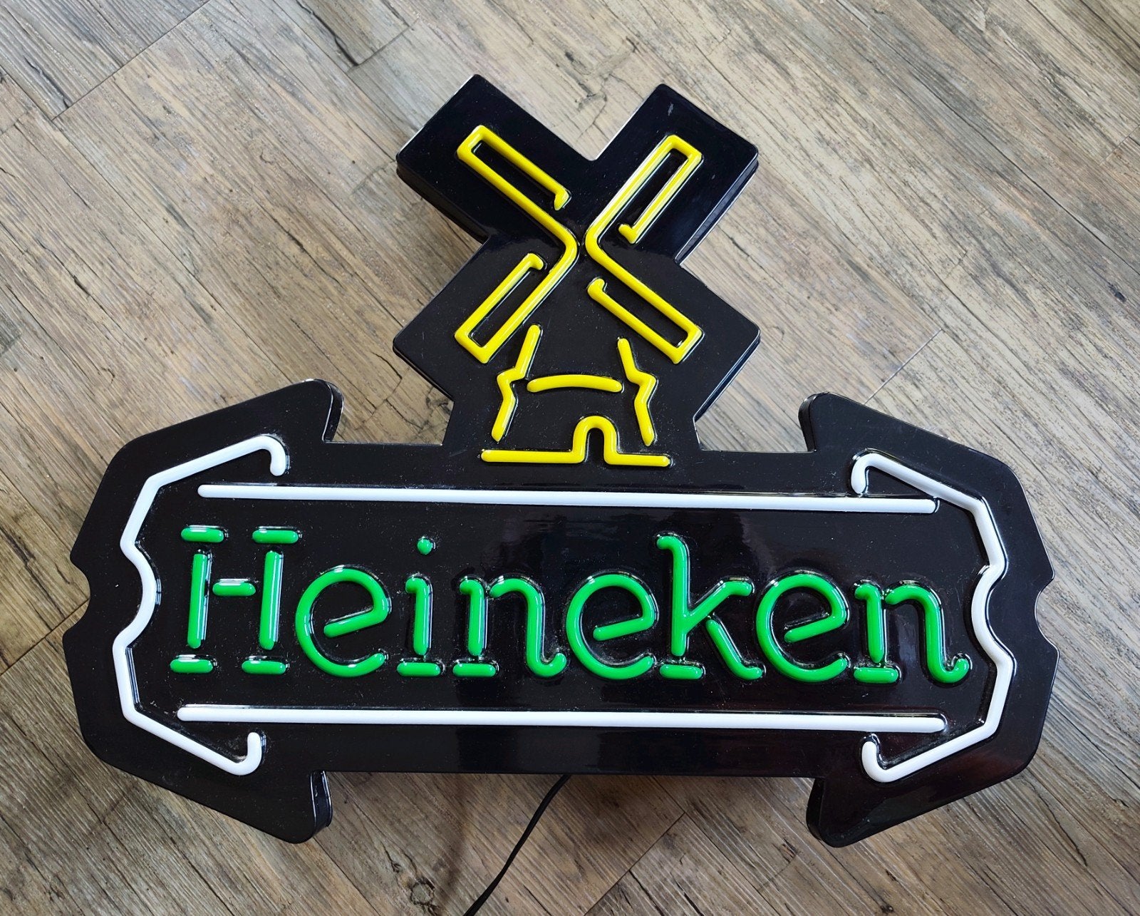 Uniek Heineken bier USA verlicht reclamebord, Ophalen of Verzenden, Gebruikt, Reclamebord, Plaat of Schild, Heineken