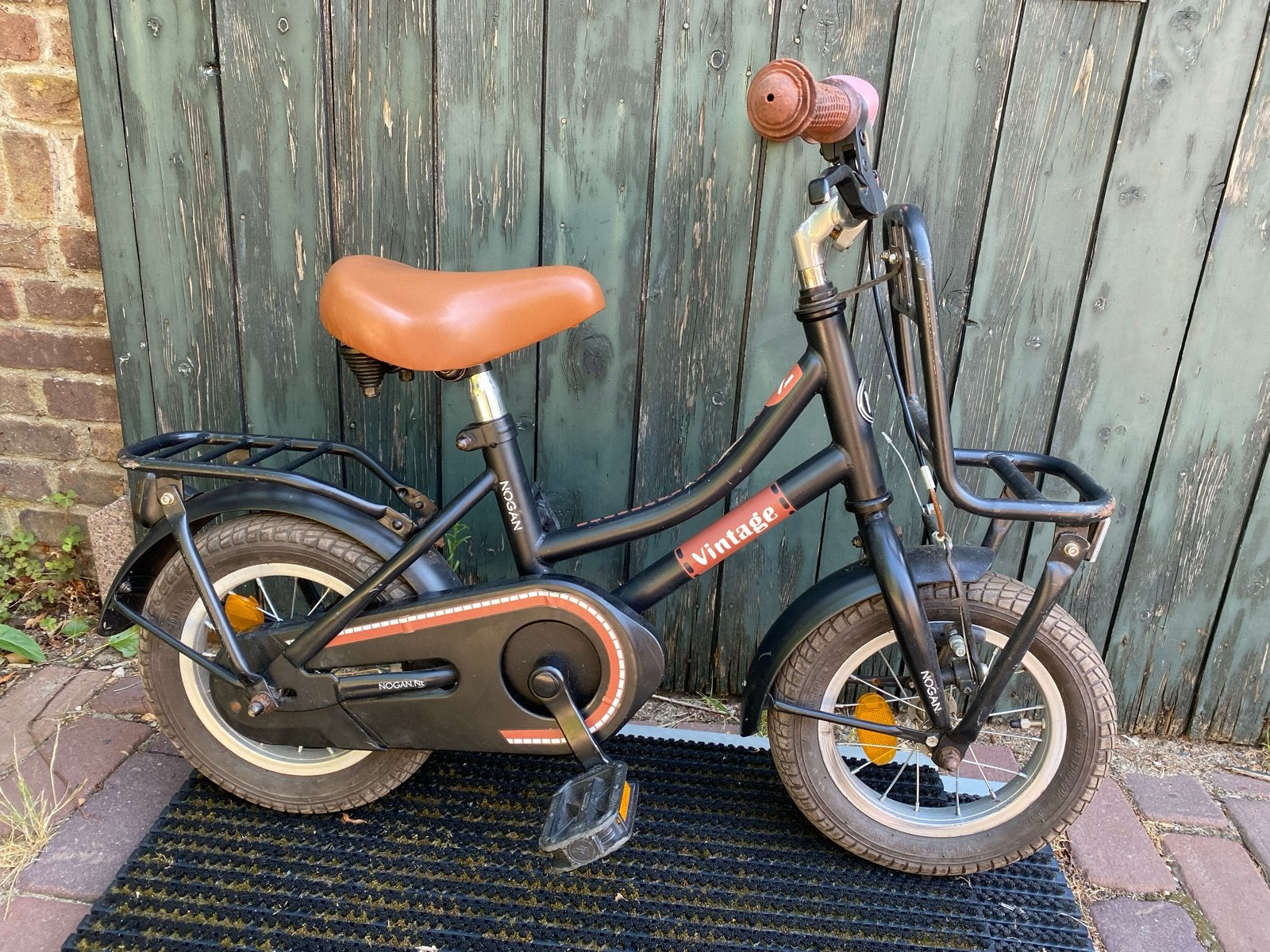 Nogan Vintage Kinderfiets - Stoere Zwarte Fiets, Ophalen, Gebruikt, Velgrem, Minder dan 16 inch