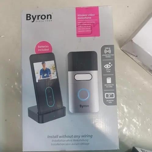 Nieuwe Byron & Smartwares Videodeurbel - Full HD & App, Ophalen, Bewegingsdetectiesensor, Nieuw, Draadloos