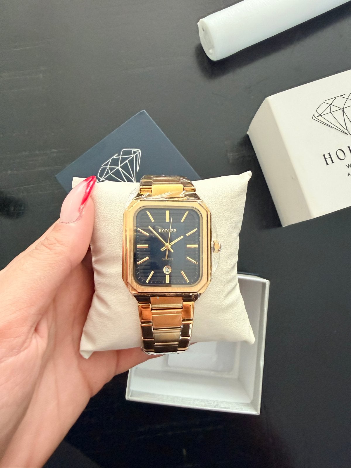 Hodler Watches Aurex Gold-Blue Polshorloge, Overige materialen, Polshorloge, Nieuw, Ophalen
