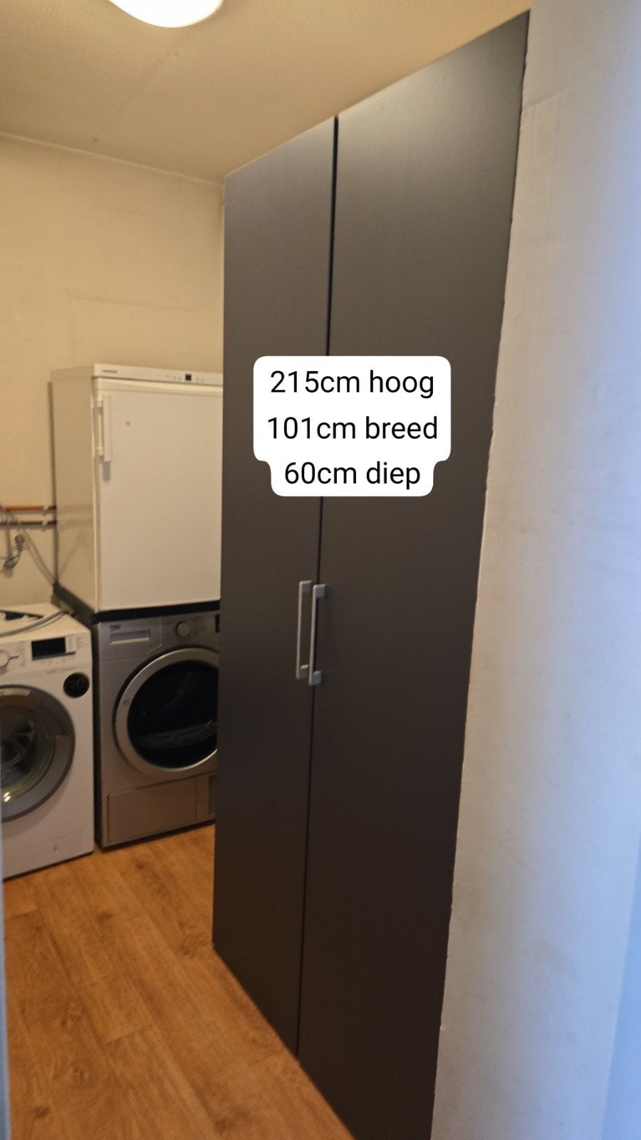 Grote kast met planken - 215x101x60 cm, Huis en Inrichting, Kasten | Kledingkasten, Gebruikt, 200 cm of meer, 100 tot 150 cm, 50 tot 75 cm