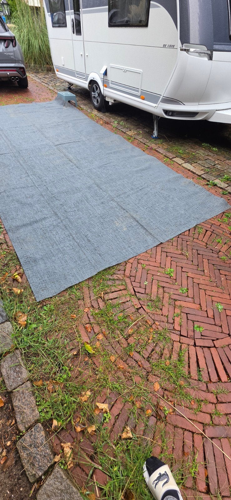 Voortenttapijt/grondzeil 250cm breed, Ophalen of Verzenden, Zo goed als nieuw, Campingtafel