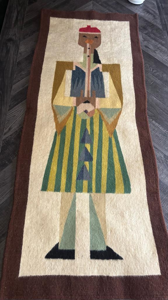Handgeweven Tunesisch wandtapijt Gafsa - met label Vintage, Ophalen of Verzenden