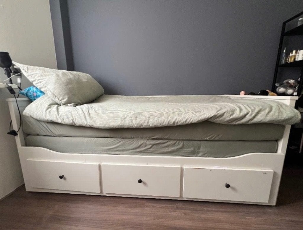 Hemnes bed, Huis en Inrichting, Slaapkamer | Bedden, Ophalen, Gebruikt, Eenpersoons, Wit