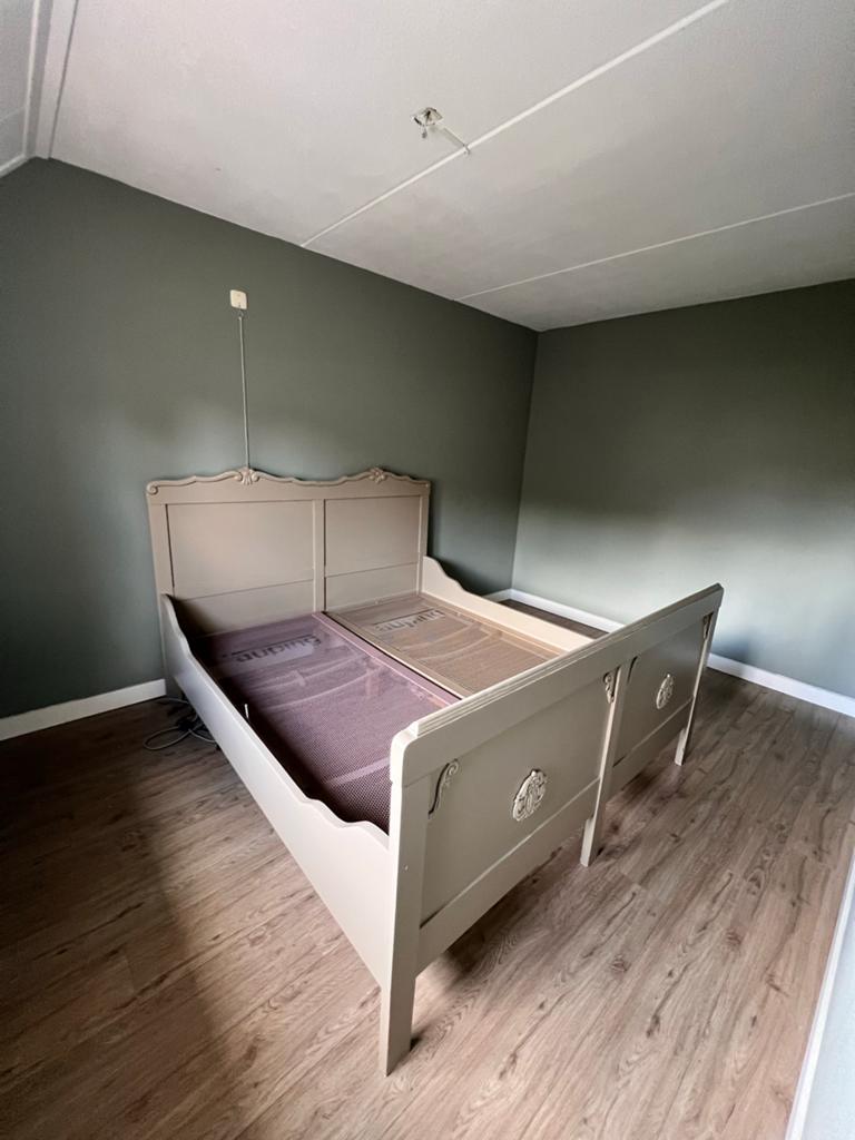 Authentiek houten bed, Ophalen, Gebruikt, Bruin, Tweepersoons