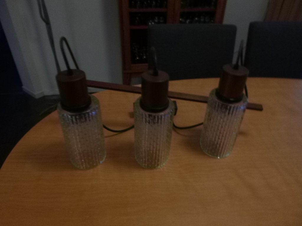prachtige jaren '60 hanglamp, Ophalen of Verzenden, Gebruikt, Glas, Minder dan 50 cm