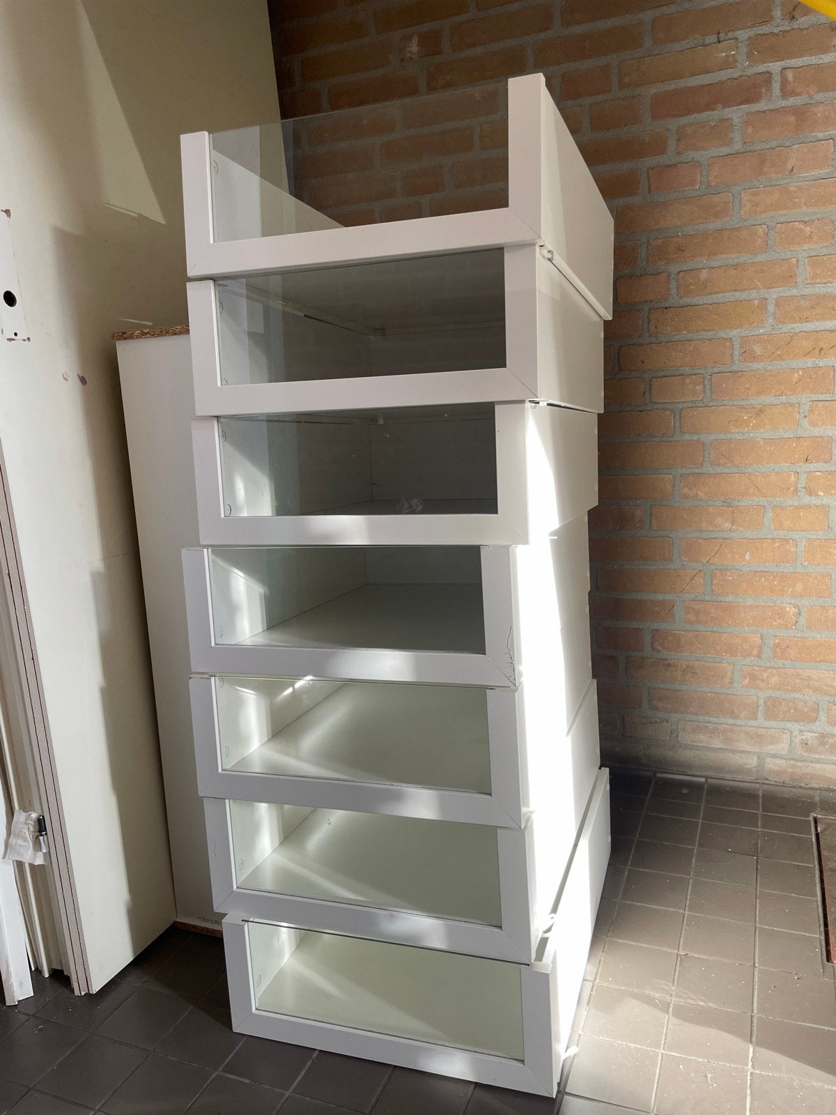 IKEA Komplement lades met glazen front, wit (50x58 cm), Ophalen, Gebruikt
