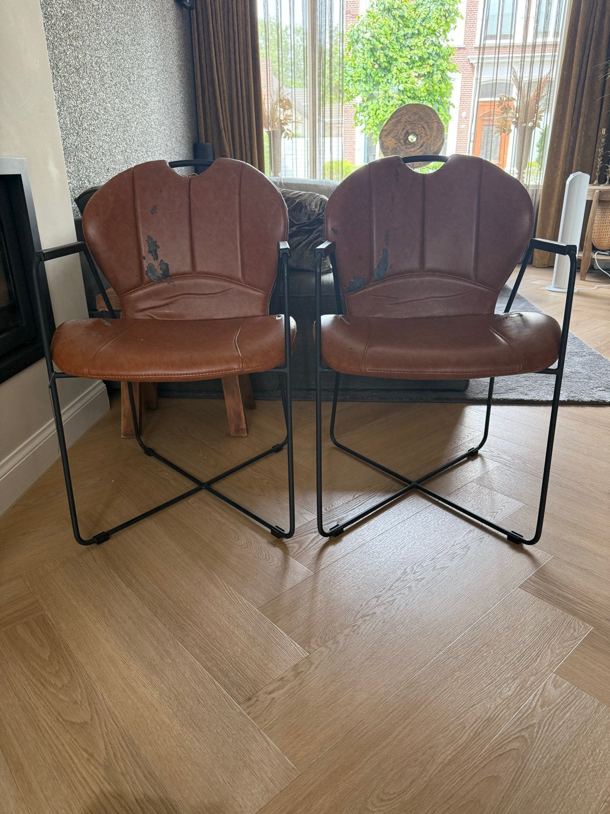 Woonexpres stoelen - ideaal voor de handige bekleder, Ophalen, Gebruikt, Bruin, Vier