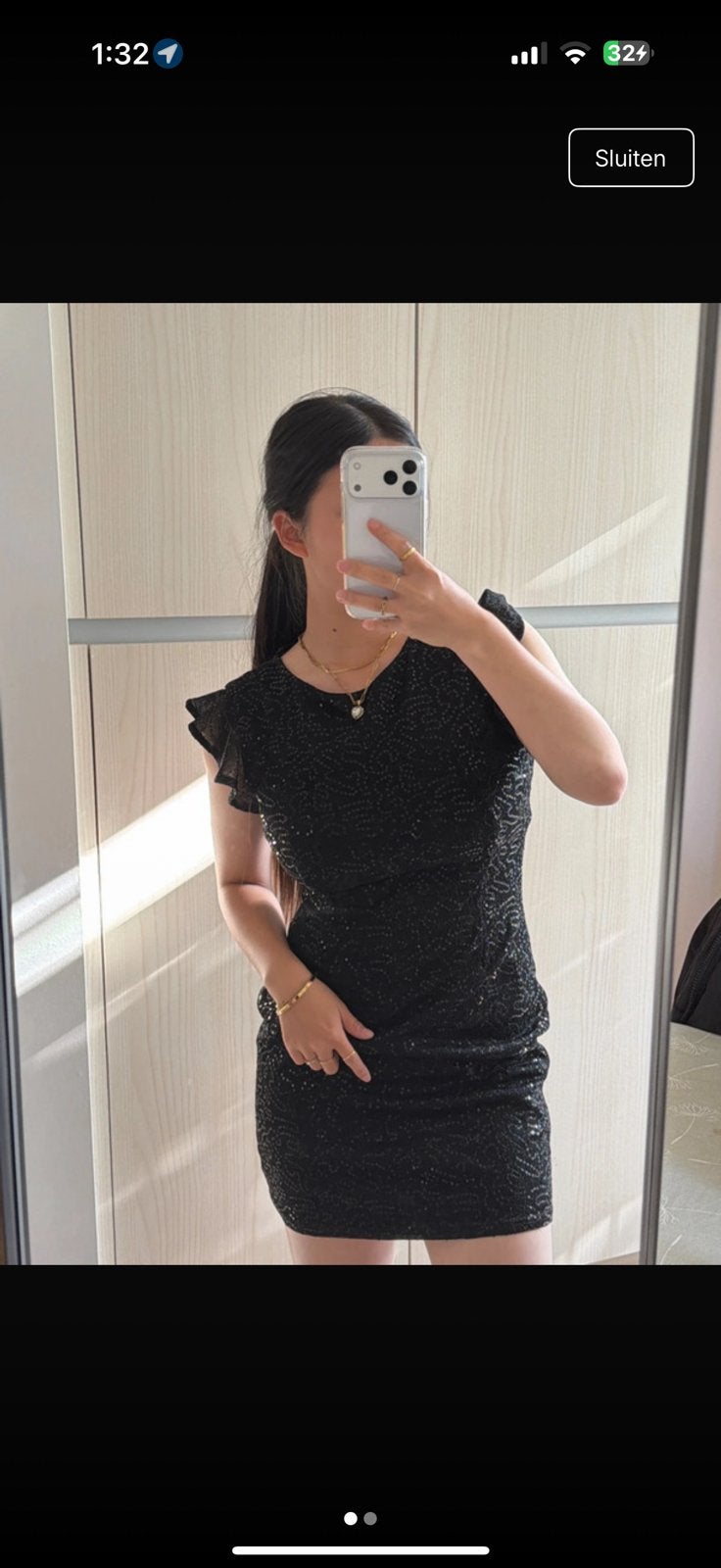 Glitter jurkje, Kleding | Dames, Jurken, Zwart, Nieuw, Ophalen of Verzenden, Maat 36 (S)