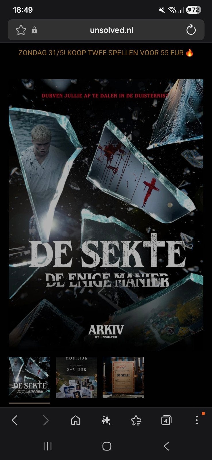 Unsolved: De Sekte - De Enige Manier Moordspel, Vijf spelers of meer, Ophalen of Verzenden, Nieuw, Unsolved