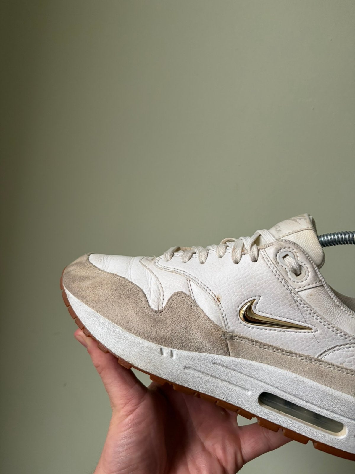 Nike Air Max 1 Jewel Summit White / 38,5, Wit, Ophalen of Verzenden, Sneakers of Gympen, Zo goed als nieuw