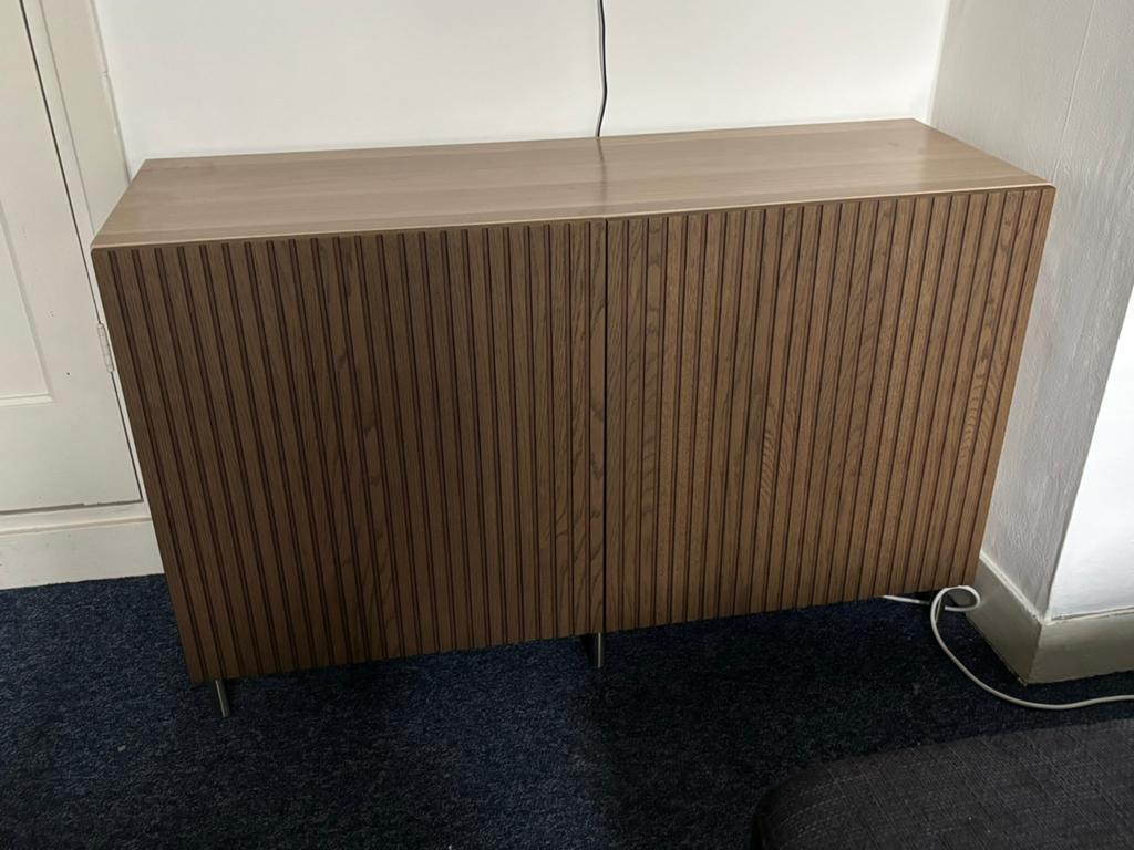 IKEA Besta dressoir hout 120x41,5x74 cm | zo goed als nieuw, Ophalen, Met deur(en), 100 tot 150 cm, Zo goed als nieuw