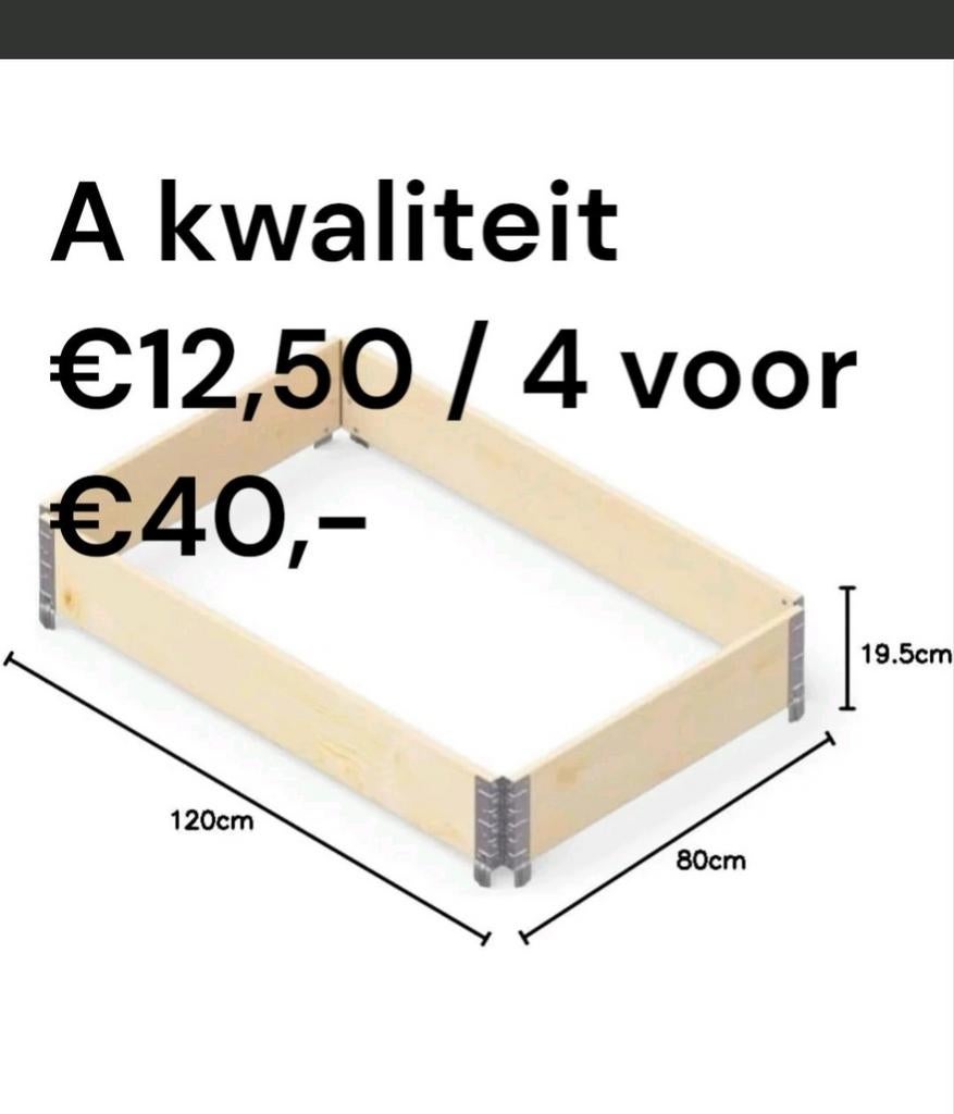 Palletranden/ moestuin bakken, Tuin en Terras, Kweekspullen, Ophalen, Nieuw, Kweekbak